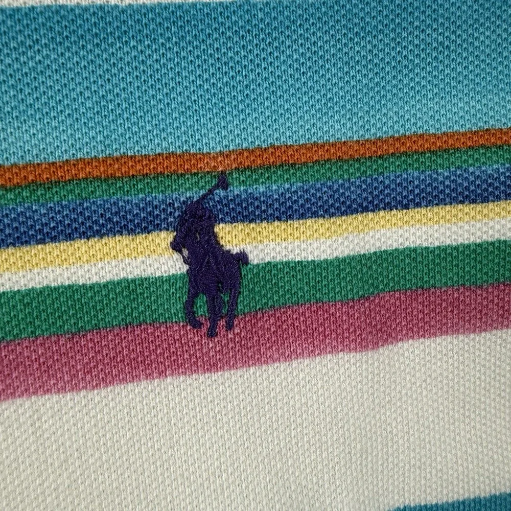 VTG Polo‎ Ralph Lauren Polo Shirt Mens S Pastel Stripes Blue Pony Preppy 90s Y2k
